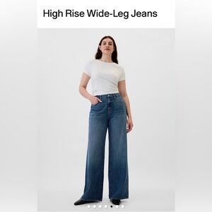 GAP Pink High-Rise Wide-Leg Denim